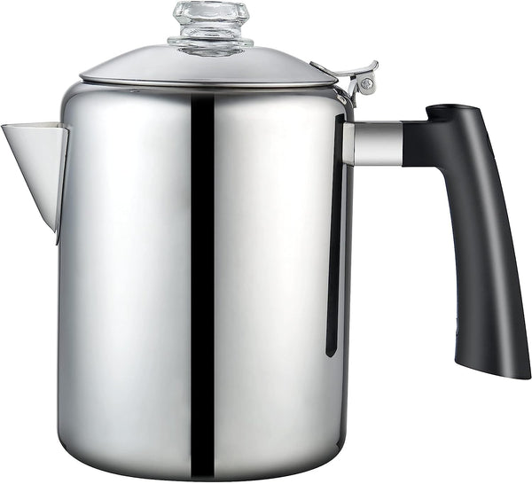 Cook N Home 8-Cup Stainless Steel Stovetop Coffee Percolator Pot Kettle, Tea