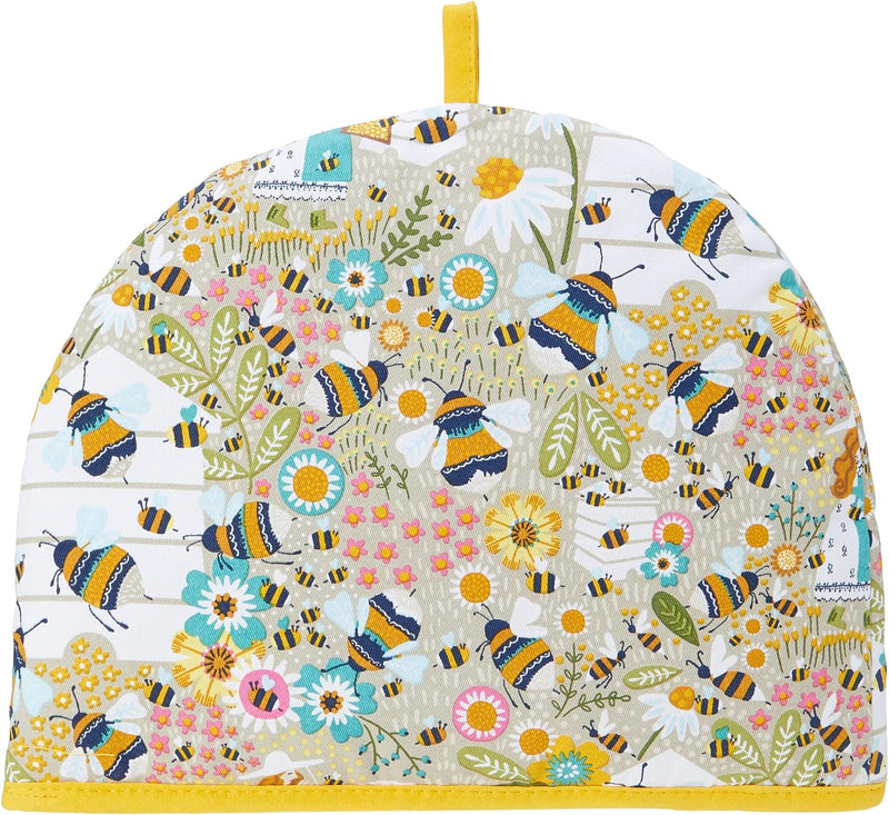 Ulster Weavers Tea Cosy - Vibrant Kitchen Accessory, 100% Cotton, Warming & Insulating - Perfect for a Traditional English High Tea Experience, Bee Keeper, Natural