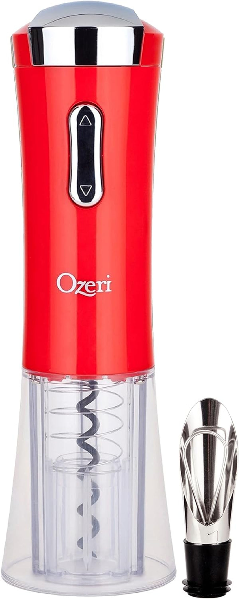 Ozeri Nouveaux II Electric Wine Opener in Black, with Foil Cutter, Wine Pourer and Stopper