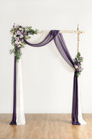 Flower Arch Decor with Drapes in Lilac & Gold