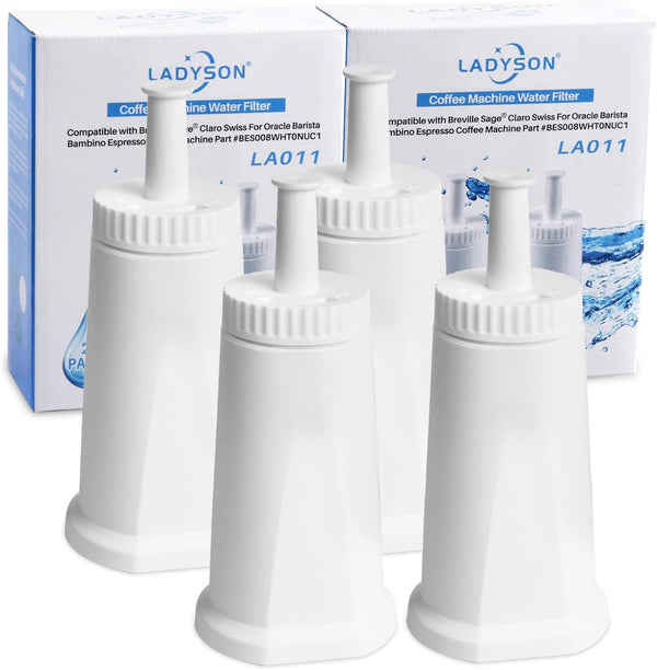 LADYSON 4 Pack Water Filter for Breville Claro Swiss - Oracle, Barista Touch Filters Bambino Espresso Coffee Machine Replacement Compare to Part #BES008WHT0NUC1