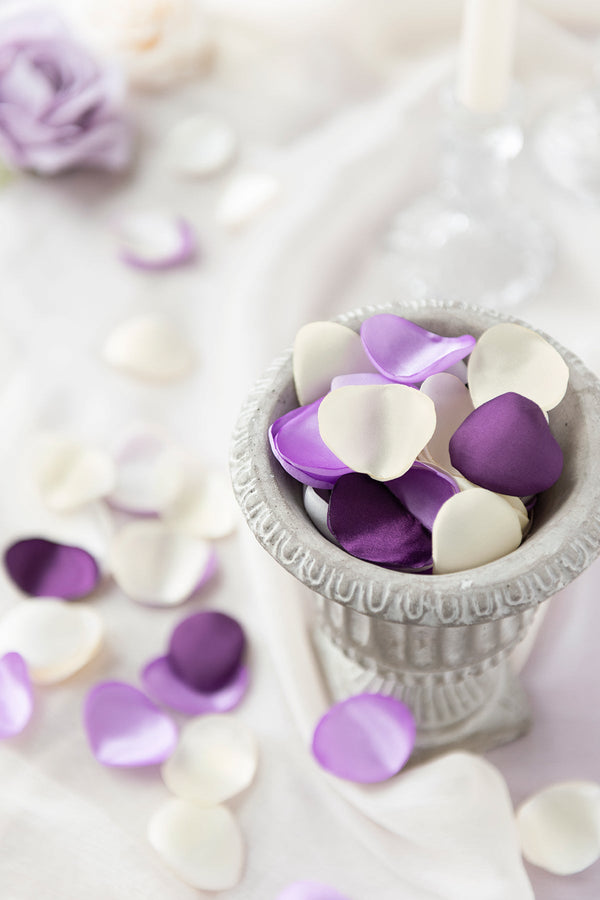 Lilac  Gold Silk Rose Petals - WeddingEvent Decor