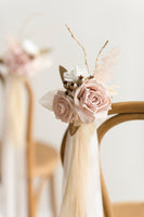 Wedding Aisle Decoration Pew Flowers in White & Beige