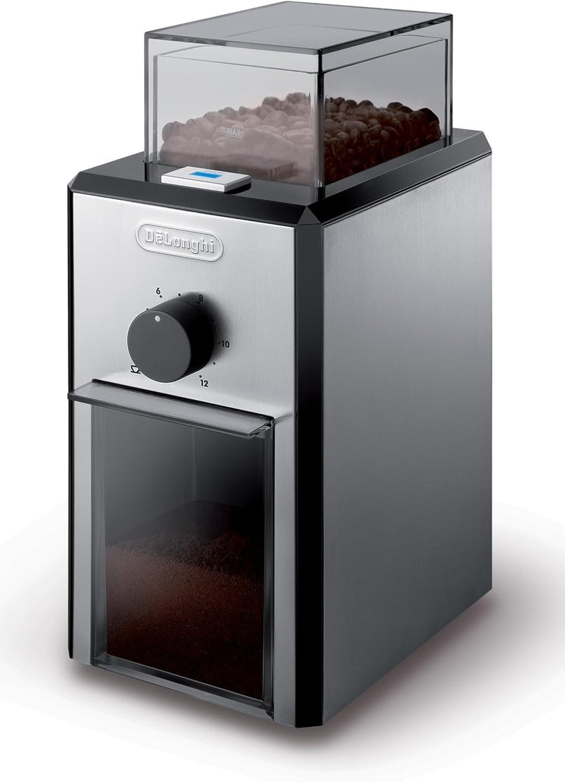 De'Longhi Burr Coffee Grinder with Grind Selector and Quantity Control, Stainless