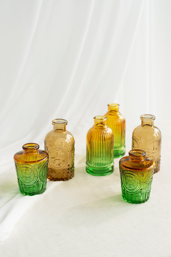 Gradient Glass Vases - Emerald  Tawny Beige Decoration
