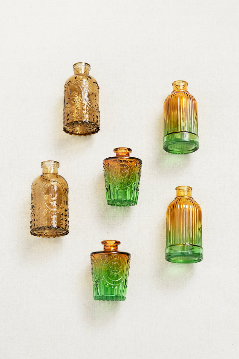 Gradient Glass Vases - Emerald  Tawny Beige Decoration