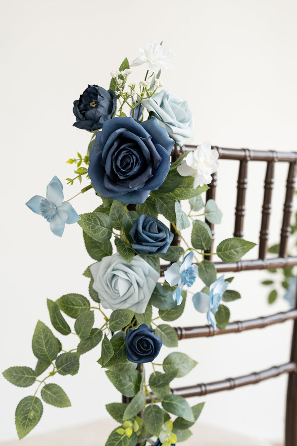 Dusty Blue and Navy Wedding Hanging Chair Decoration