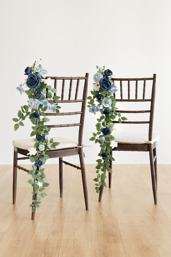 Dusty Blue and Navy Wedding Hanging Chair Decoration