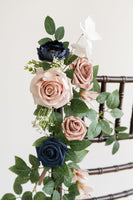 Wedding Hanging Chair Back Decoration in Dusty Rose & Navy