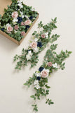 Wedding Aisle Chair Flower Decoration in Dusty Rose & Navy