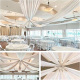 White Ceiling Drapes for Weddings 6 Panels 5Ftx10Ft Wedding Arch Draping Fabric Chiffon Curtain for Party Ceremony Stage Wedding Decoration
