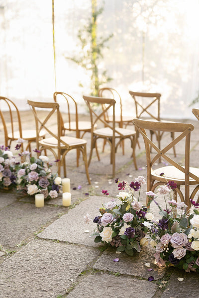 Free-Standing Flower Arrangements in Lilac & Gold