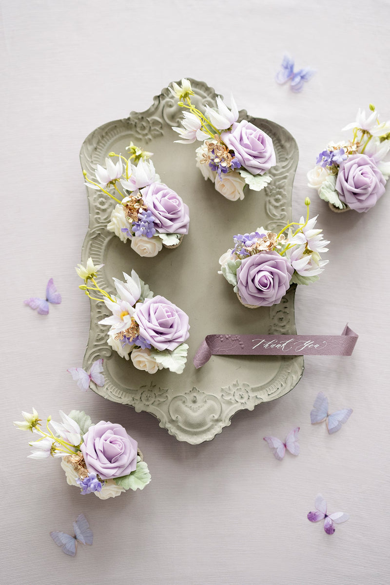 Lilac  Gold Bridal Flower Package