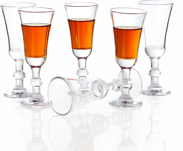 Srgeilzati Cordial Glasses Shot Glasses with Stem,Limoncello Glasses | Port glasses 1.0 oz (Set of 6)
