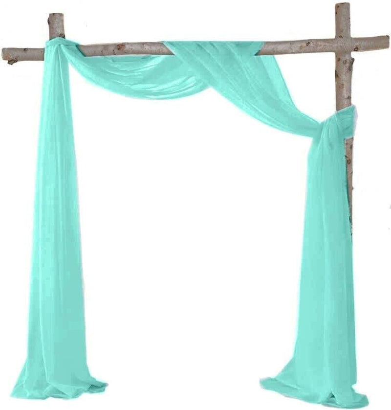 Turquoise Chiffon Ceremony Backdrop for Wedding ArchCanopy - 30 x 55 Yards