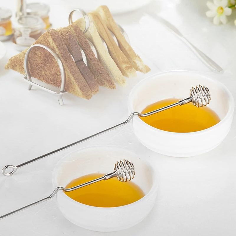 4 PCS Jam Spoon and Honey Spoon, Stainless Steel Honey Dipper Sticks Spoon, Tea Coffee Mixing Spoon for Jam, Jellies, Honey, Syrup