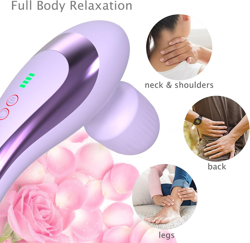 Personal Vibrating Handheld Massager-Cordless Rechargeable Electric Mini Massager, Hand Held Portable Seven Massage Wand for Full Body