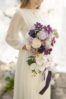 Standard Cascade Bridal Bouquet in Lilac & Gold