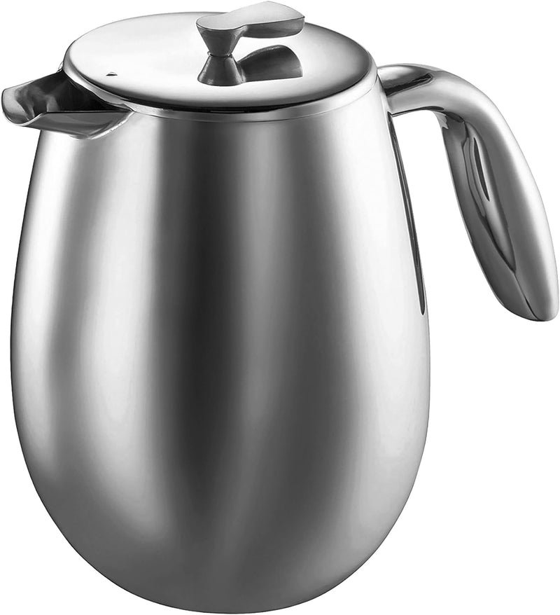 Bodum COLUMBIA Coffee Maker, Thermal French Press Coffee Maker, Stainless Steel, 17 Ounce, Chrome