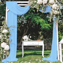 Wedding Arch Draping - Baby Blue Chiffon Fabric Panels 6 Yards - IndoorOutdoor Ceremony  Reception Backdrop