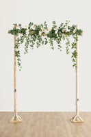 6.5ft Flower Garland with Hanging Rose Leaves in Emerald & Tawny Beige