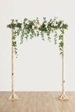 6.5ft Flower Garland with Hanging Rose Leaves in Emerald & Tawny Beige