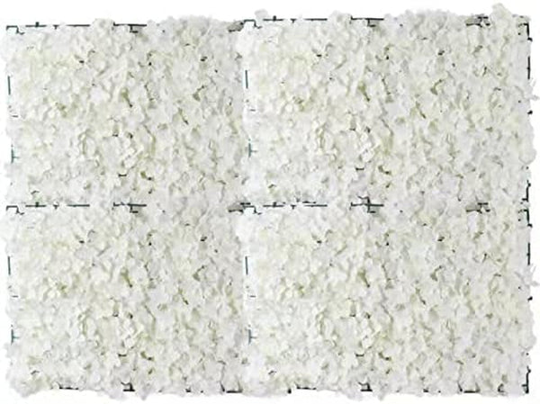 Artificial Flower Wall Panel - 3D Hydrangea Mat for Weddings Backdrops Events and Rooms White