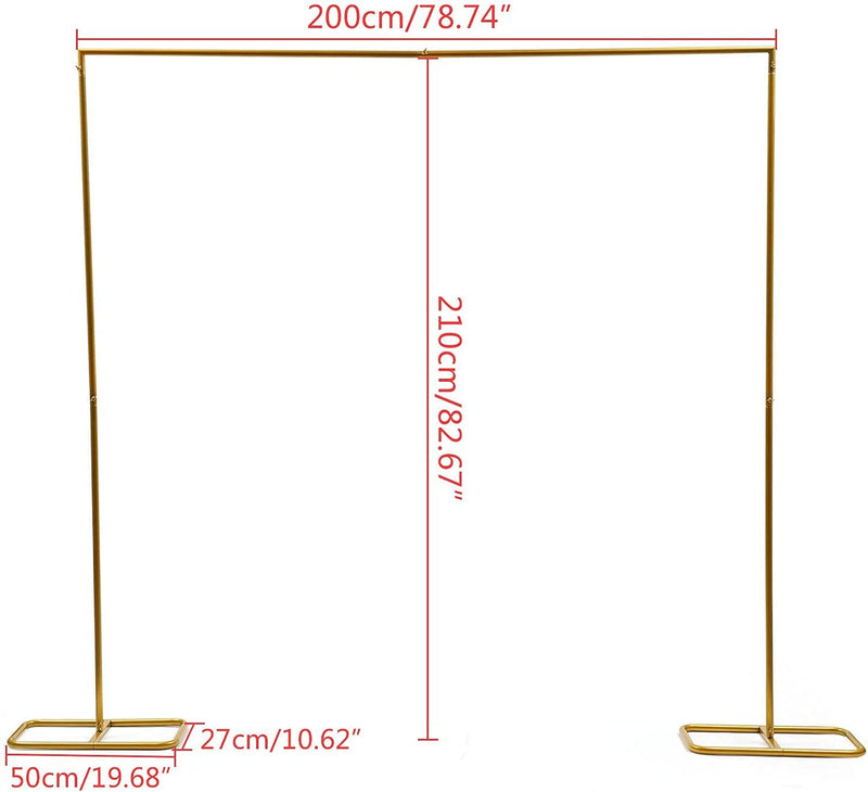 Wedding Arch Stand - Gold Metal SquareSix-Sided 656x688 FT for Ceremony Party Decor