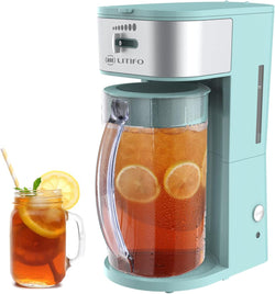 LITIFO Iced Tea Maker and Iced Coffee Maker Brewing System with 2-quart Pitcher, Perfect For Fruit Infused Tea, Lemonade, Flavored Water (Light Green)