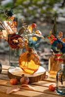 Glass Colored Vases for Decoration in Dark Teal & Burnt Orange