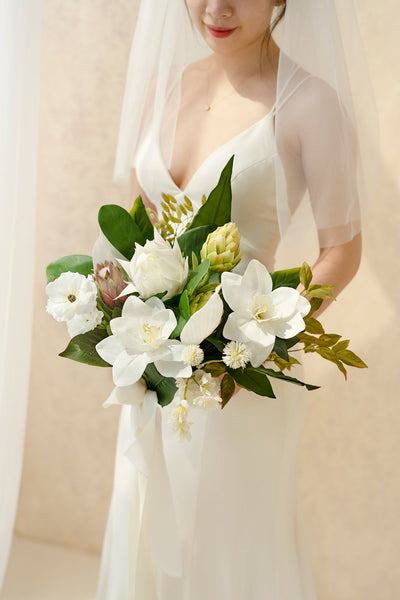 Standard Free-Form Bridal Bouquet in Greenery White | Clearance
