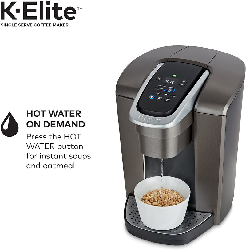 Keurig K-Elite Single-Serve K-Cup Pod Coffee Maker, Brushed Slate, 12 oz. Brew Size