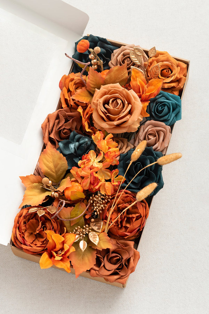 DIY Designer Flower Boxes - Dark Teal  Burnt Orange