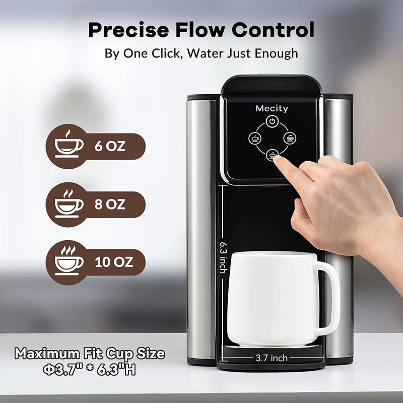 Mecity Coffee Maker 3-in-1 Single Serve Coffee Machine, Compatible with K-cup Coffee Capsule, Instant Coffee Brewer, Loose Tea maker, 6,8,10 Ounce Cup, Removable 50 Oz Water Reservoir, 120V 1150W