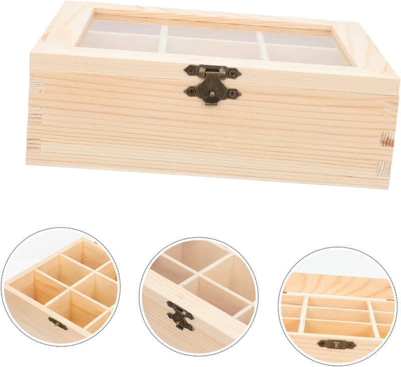 Housoutil Storage Drawers Wood Sugar Bag Box Tea Box Tea Organizer Box Tea Chest Organizer Tea Bag Organizer Tea Bag Holders Food Storage Organizer Container Box Compartment Tea Box Coffee