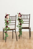 Wedding Hanging Chair Back Decoration in Romantic Marsala