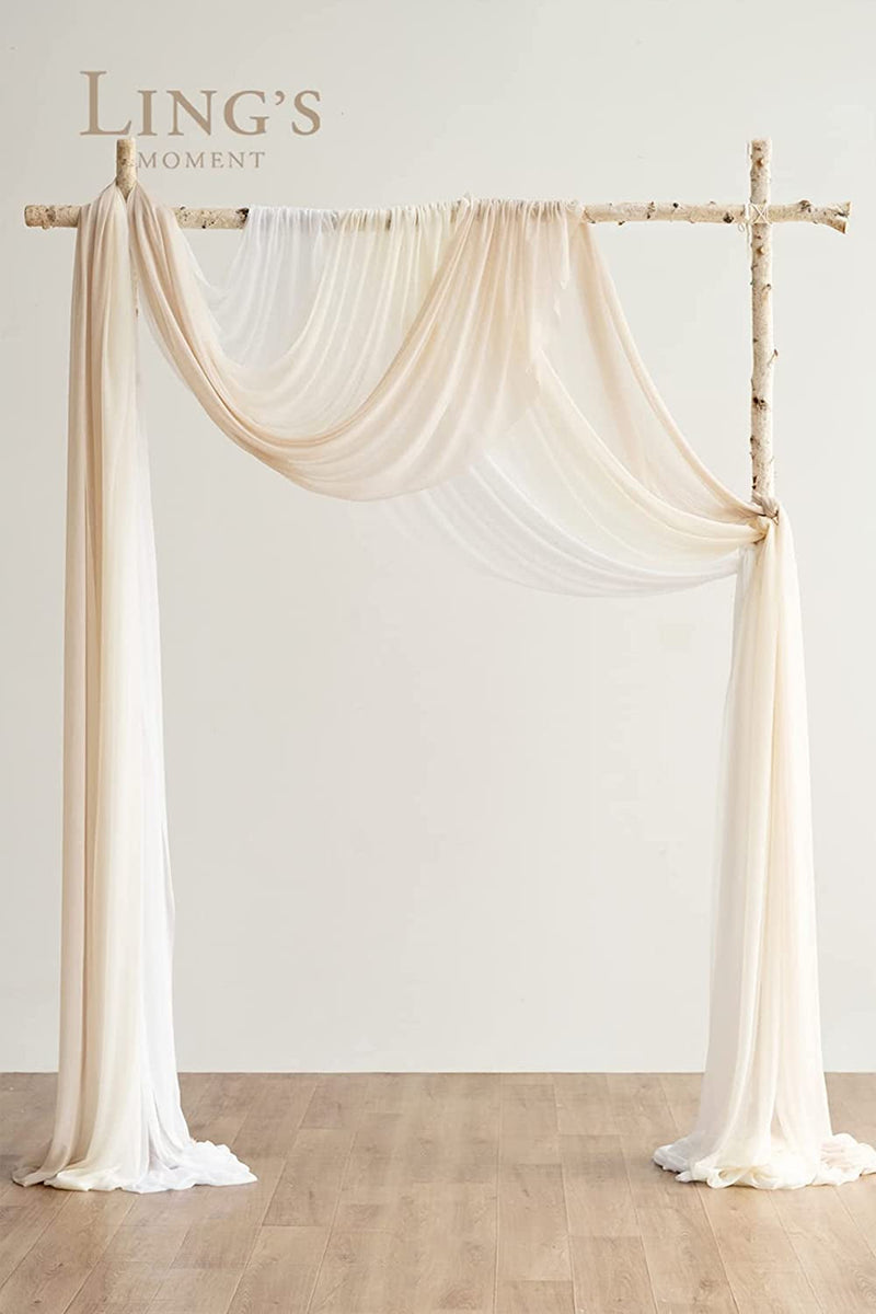 Wedding Arch Draping Fabric 3 Panels 30 W x 265Ft Wedding Decor CreamNudeWhite
