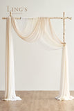 New Version Easy Hanging Wedding Arch Draping Fabric 3 Panels 30" W X 26.5Ft for Wedding Ceremony Reception Swag Decorations, Cream + Nude + White