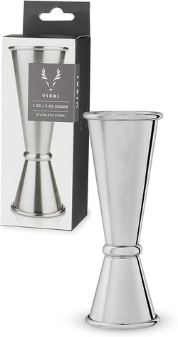 Viski Double Jigger with Measurements Inside, Stainless Steel Cocktail Jigger, Japanese Jigger Style, Jigger for Bartending, Jigger 2oz 1oz