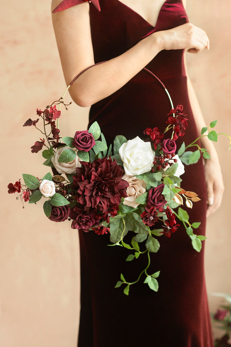 Marsala Hoop Bridesmaid Bouquet