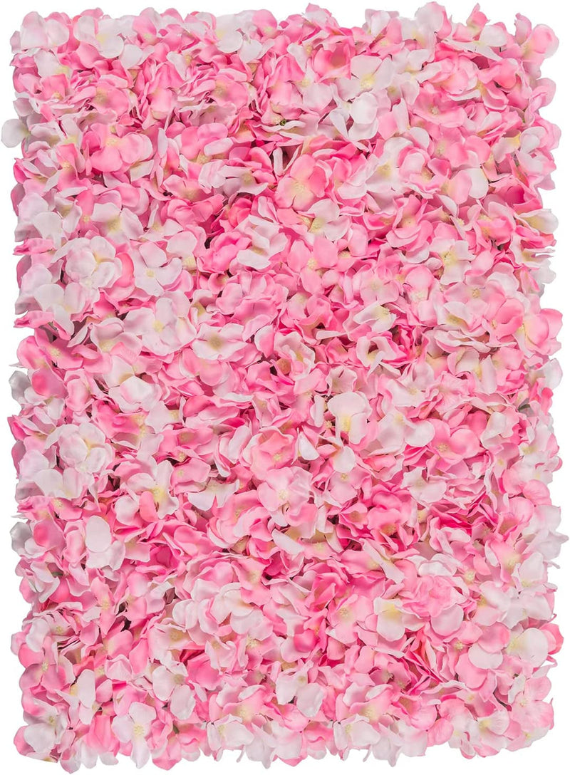 3D Silk Flower Wall Panel Set - 2 Pack Pink