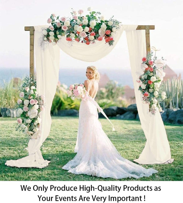 Chiffon Wedding Arch Panels  Backdrop - 19FT Ivory Drapery for Ceremony  Party Dcor