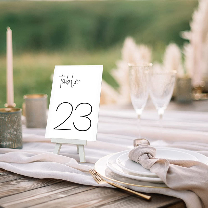 Gorgeous Black Wedding Table Numbers - Modern Double Sided Lettering with Head Table Card - 4 X 6 Inches and Numbered 1-30 - Perfect for Weddings and Events