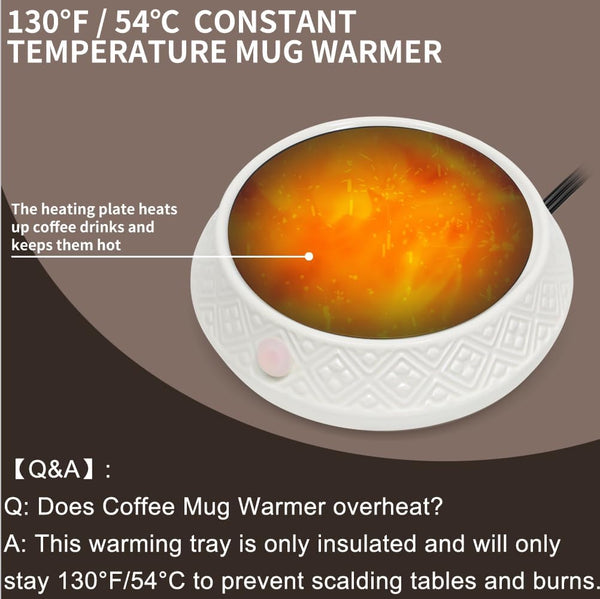Coffee Mug Warmer for Office Desk Use, Electric Candle Warmer with Auto Shut Off, for Heating Coffee, Beverage, Milk, Tea, Hot Chocolate and Scented Candle, Without Cup…