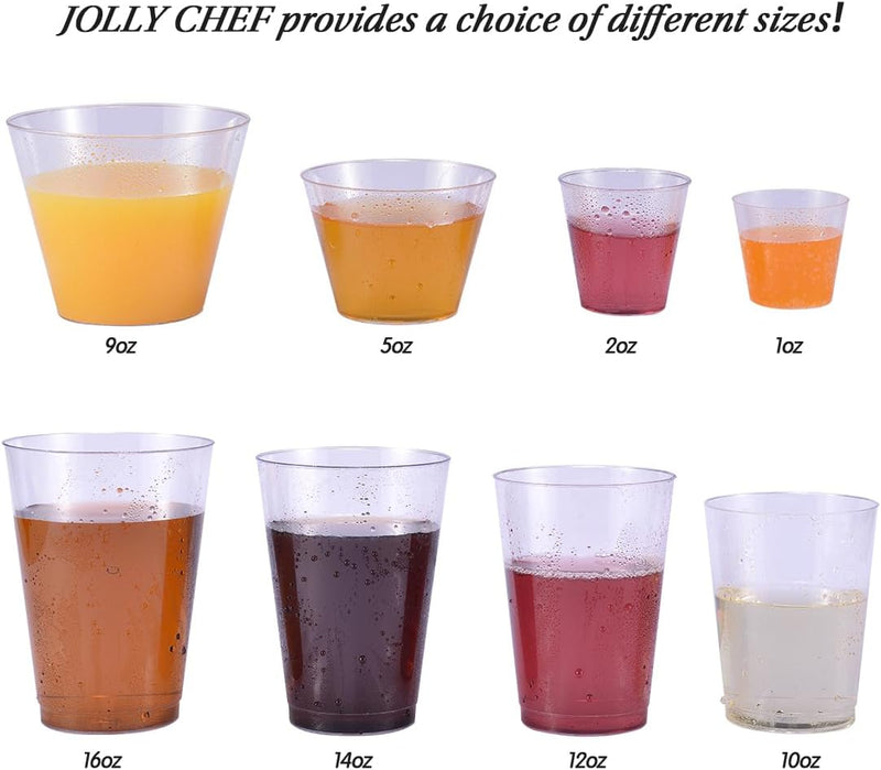 JOLLY CHEF 500 Plastic Shot Glasses 2 oz Disposable Cups 2 Ounce Plastic Shot Cups Ideal Plastic Tumbler for Whiskey, Tasting,Food Samples, Perfect for Halloween, Thanksgiving, Christmas Party