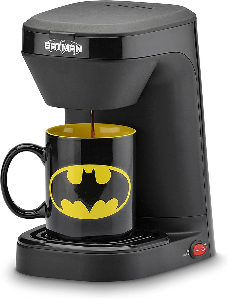 DC Batman Batman Single Serve Coffee Maker, 12 oz, Black/Yellow