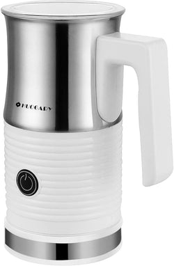 Huogary Electric Milk Frother and Steamer - Stainless Steel Milk Steamer with Hot and Cold Froth Function, Automatic Foam Maker, 120V (White)