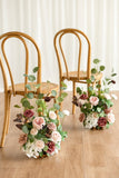 Wedding Aisle Runner Flower Arrangements in Dusty Rose & Mauve