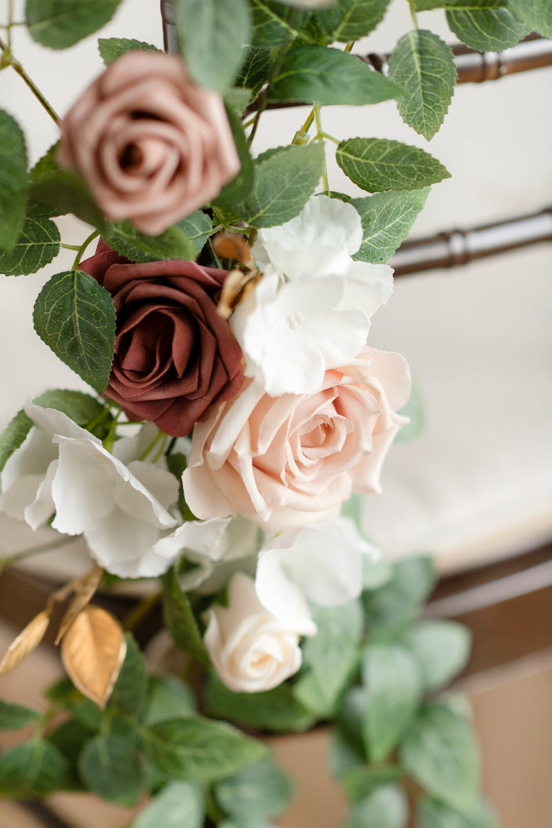 Dusty Rose  Mauve Wedding Aisle Chair Flower Decoration