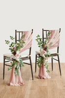 Wedding Aisle Chair Flower Decoration in Dusty Rose & Mauve